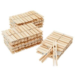 100 Pack Large Wooden Clothes Pins for Laundry, Clothespins, 4 Inch Wood Clothespins for Crafts Bulk