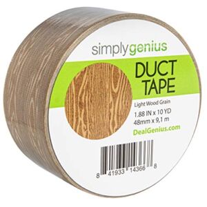 Simply Genius (Single Roll) Patterned Duct Tape Roll Craft Supplies for Kids Adults Colored Duct Tape Colors, Light Wood Grain