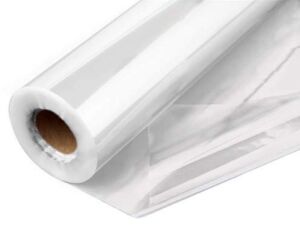 Clear Cellophane Wrap Roll 31.5 Inches Wide by 100 Feet Long Thick Cellophane Roll for Baskets Gifts Flowers Food Safe Cello Rolls (Folded on 16″ Roll – Unfolds to 31.5″ Wide) (32″x100′)