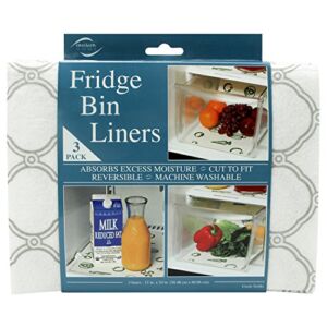 Envision Home Refrigerator Liners, Shelf Liner, Absorbent Fridge Liners, 12 Inch x 24 Inch, Trellis Print, 3 Pack
