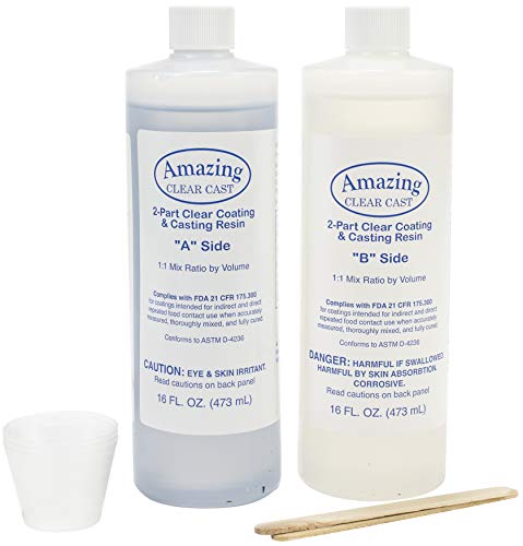 Alumilite Amazing Clear Cast Plus [16 oz A+16 oz B(32 ounces) 2 Part Kit] UV Resistant Plastic Coating & Casting Epoxy Resin for Countertops, Cups, Tumblers & Crafts | High-Gloss Liquid Glass Finish | The Storepaperoomates Retail Market - Fast Affordable Shopping