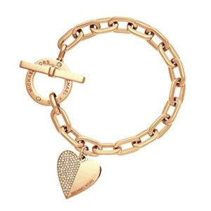 patcharin shop Womens Jewelry Stainless Steel Heart Style Charm Chain Bracelet Silver/Gold Color Gold