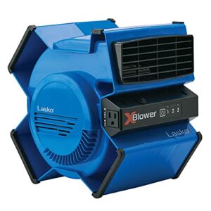 Lasko High Velocity X-Blower Utility Fan for Cooling, Ventilating, Exhausting and Drying at Home, Job Site and Work Shop, Blue X12905 11x9x12