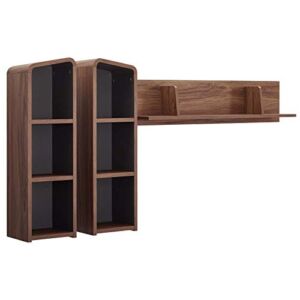 Modway Omnistand, Wall Mounted Shelves, Walnut Gray