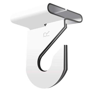 12 Drop Ceiling Hooks for Classrooms & Offices, White Heavy Duty Ceiling Hooks for Hanging Plants & Decorations, Metal T-Bar Hooks for Suspended Drop Ceiling Tiles, Hold up to 15 lbs, 1″ W x 1½” H