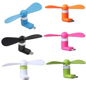 Swallowzy USB C Phone Fans, Mini Portable Type-C Mobile Phone Cooling Fan for Galaxy S8/S8Plus Google Nexus 5X Huawei P9, 6 Pack