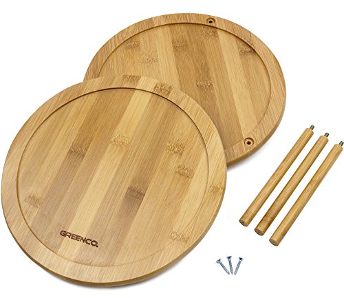 Greenco Bamboo Lazy Susan Turntable Spice Rack, 10 Inch 2- Tier Premium Bamboo, Rotating Organizer, Perfect for Kitchens Countertops, Pantry Storage, and Bathrooms | The Storepaperoomates Retail Market - Fast Affordable Shopping