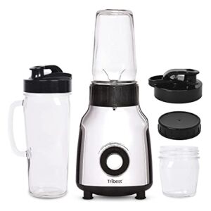 Tribest Glass Personal Portable Blender, Chrome, 5.6 lbs