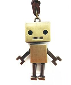 QTMY Robot Leather Chain Long Necklace Jewelry Choker Collar Pendant