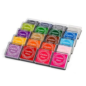 Lsushine Craft Ink Pad Stamps Partner DIY Color,20 Colors Rainbow Finger Ink pad for Kids (Pack of 20)