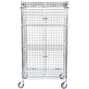 TableTop King NSF Mobile Chrome Wire Security Cage Kit – 24″ x 36″ x 69″