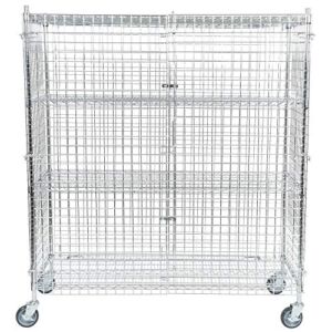 TableTop King NSF Mobile Chrome Wire Security Cage Kit – 24″ x 60″ x 69″