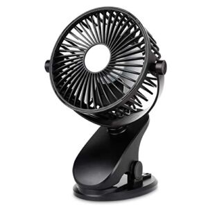 Mieuxbuck Clip on fan, Stroller Fan for Baby, Mini USB Portable Fan for Bed, Travelling with Rechargeable 2500mA Battery 360° Rotation