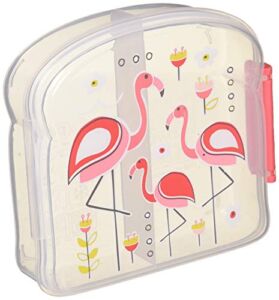 SugarBooger Good Lunch Sandwich Box, Flamingo, 1 Count (Pack of 1)