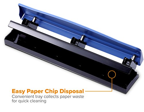 Bostitch Office 3 Hole Punch, 12 Sheet Capacity, Metal, Rubber Base, Easy-Clean Tray, Navy Blue (KT-HP12-BLUE) | The Storepaperoomates Retail Market - Fast Affordable Shopping