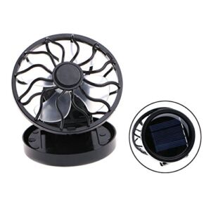 Itemap Mini Portable Clip-On Solar Panel Powered Cooling Fan for Travel Camping Fishing (Round)