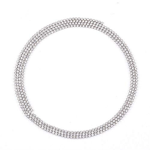 ERAWAN Fashion Women Bling Wrap Necklace Rhinestone Crystal Drop Chain Choker Jewelry EW sakcharn (Silver) | The Storepaperoomates Retail Market - Fast Affordable Shopping