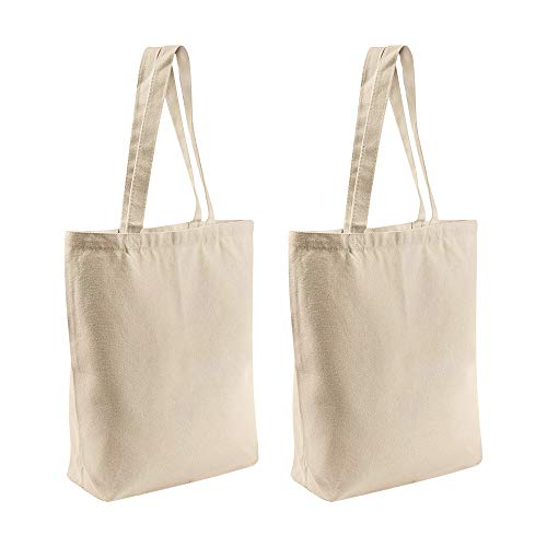 Canvas Tote Bags,2 Pcs Tote Bags Multi-Purpose Reusable Blank Canvas Bags Use For Grocery Bags,Shopping Bags,DIY Gift Bags | The Storepaperoomates Retail Market - Fast Affordable Shopping