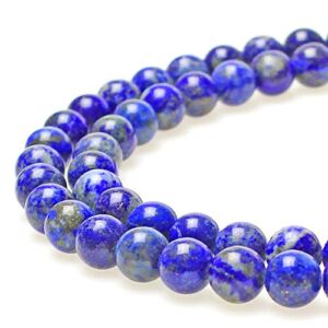 MJDCB Natural Lapis Lazuli Gemstone Loose Beads Round 8mm Energy Stone Healing Power for Jewelry Making