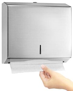 Alpine Industries C-Fold/Multifold Paper Towel Dispenser – Brushed Stainless Steel (290 C Folds/ 380 Multi-Fold)