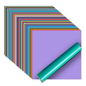 iImagine Vinyl Permanent Vinyl for Cricut, 72 Pack Permanent Adhesive Vinyl Sheets (12”x 12”) for Cricut, Silhouette Cameo and Any Craft Machine Cutter