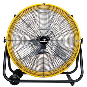 Tornado – 24 Inch Industrial Grade UL Safety Listed High Velocity Air Movement Heavy Duty Drum Fan – 3 Speed Air Circulator Fan – Industrial, Commercial, Residential, and Greenhouse Use