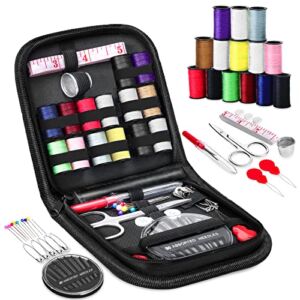 Sewing Kit, 78PCS OKOM Sewing Supplies ,Sewing Sroducts ,Travel, Adults, Emergency Sewing Kits, Portable & Mini Sew Kit- Filled with Sewing Needles, Scissors, Thread, Tape Measure Set etc-Good Gift