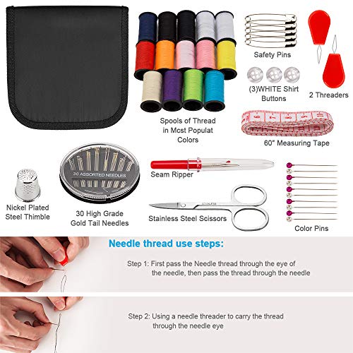 Sewing Kit, 78PCS OKOM Sewing Supplies ,Sewing Sroducts ,Travel, Adults, Emergency Sewing Kits, Portable & Mini Sew Kit- Filled with Sewing Needles, Scissors, Thread, Tape Measure Set etc-Good Gift | The Storepaperoomates Retail Market - Fast Affordable Shopping