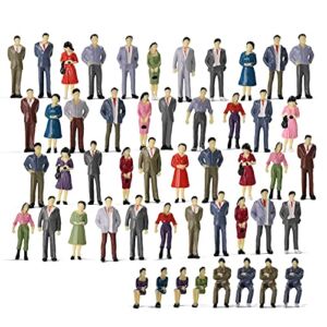 P50 Model Trains Architectural 1:50 O Scale Painted Figures O Gauge Sitting and Standing People for Miniature Scenes New (50PCS)