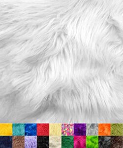 Barcelonetta | One Yard Faux Fur | 36″ X 60″ Inch | Craft Supply, Costume, Decoration (White)
