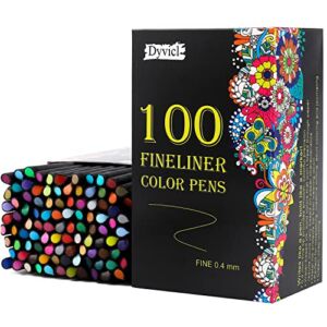 Dyvicl Fineliner Fine Point Pens, 100 Colors 0.4mm Fineliner Color Pen Set Fine Point Markers Fine Tip Drawing Pens for Journaling Writing Note Taking Calendar Agenda Adult Coloring