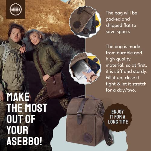 ASEBBO Insulated Lunch Bag 10L Sturdy Waxed Canvas Lunch Box for Men and Women – Leakproof Insulated Cooler Bag for Work Picnic Hiking – Premium Lunchbox for Adults with Shoulder Strap (Brown) | The Storepaperoomates Retail Market - Fast Affordable Shopping