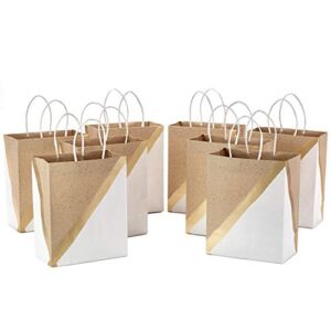 Hallmark 9″ Medium Paper Gift Bags (8 Bags: White, Gold and Kraft) for Christmas, Birthdays, Weddings, Easter, Mothers Day, Graduations, Baby Showers, Bridal Showers, Care Packages