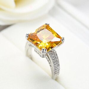 Ploy Pailin Super Huge Genuine Yellow Topaz Gemstone Woman Silver Wedding Ring Size 6-10 (7)