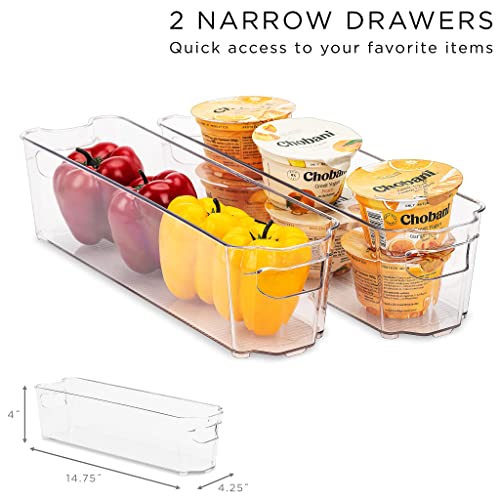 Sorbus Fridge Bins and Freezer Bins Refrigerator Organizer Stackable Food Storage Containers BPA-Free Drawer Organizers for Refrigerator Freezer and Pantry (Pack of 6) | The Storepaperoomates Retail Market - Fast Affordable Shopping