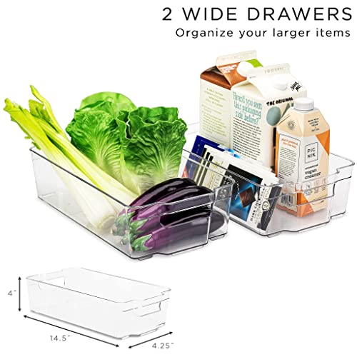 Sorbus Fridge Bins and Freezer Bins Refrigerator Organizer Stackable Food Storage Containers BPA-Free Drawer Organizers for Refrigerator Freezer and Pantry (Pack of 6) | The Storepaperoomates Retail Market - Fast Affordable Shopping