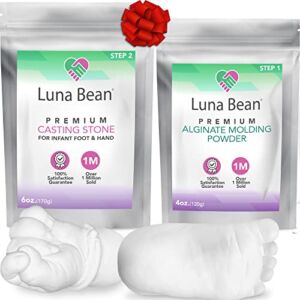 Baby Alginate Molding Powder Replacement – Refill for Baby Hand & Baby Feet Mold Casting Kit- (Step 1 & 2) – Perfect for Baby Keepsake Items, Gifts, & Family Activities – Create-a-Mold by Luna Bean