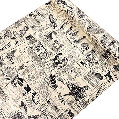 LoveFaye Vintage Newspaper Removable Furniture Paper Vinyl Self Adhesive Shelf Drawer Liner Home Decor 17×118 Inch | The Storepaperoomates Retail Market - Fast Affordable Shopping