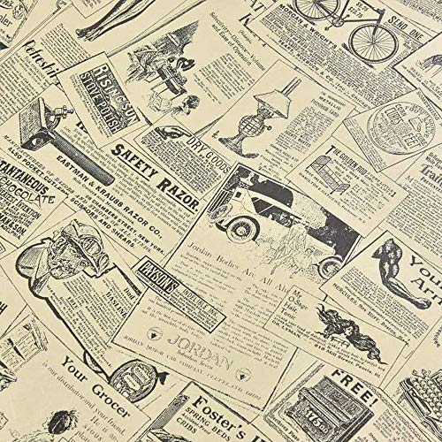 LoveFaye Vintage Newspaper Removable Furniture Paper Vinyl Self Adhesive Shelf Drawer Liner Home Decor 17×118 Inch | The Storepaperoomates Retail Market - Fast Affordable Shopping