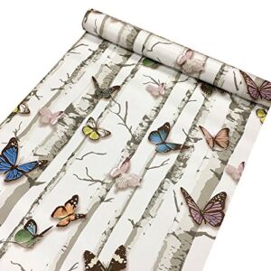 Yifely Colorful Butterfly Furniture Paper Decorative Vinyl Self Adhesive Shelf Drawer Liner 17×118 Inch