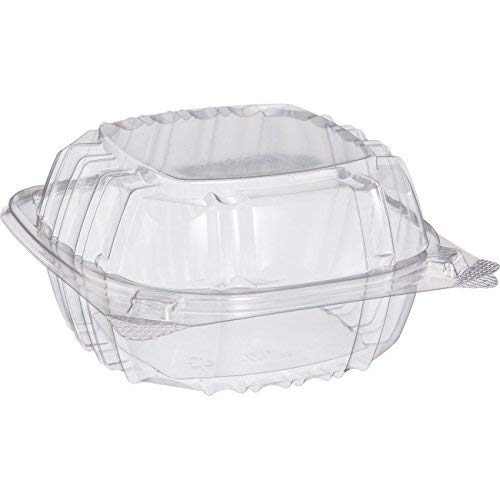 Dart Solo Small Clear Plastic Hinged Food Container 6×6 for Sandwich Salad Party Favor Cake Piece (Pack of 50) | The Storepaperoomates Retail Market - Fast Affordable Shopping