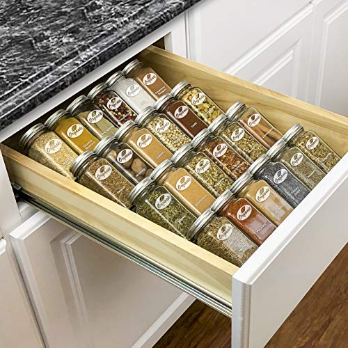 LYNK PROFESSIONAL® Spice Rack Drawer Organizer – Heavy Gauge Steel 4 Tier Spice Rack for Kitchen Drawers, Spice Drawer Organizer, Silver Metallic, Medium | The Storepaperoomates Retail Market - Fast Affordable Shopping