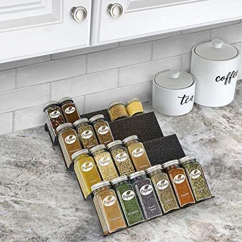 LYNK PROFESSIONAL® Spice Rack Drawer Organizer – Heavy Gauge Steel 4 Tier Spice Rack for Kitchen Drawers, Spice Drawer Organizer, Silver Metallic, Medium | The Storepaperoomates Retail Market - Fast Affordable Shopping