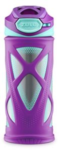 Zulu Echo BPA-Free Vacuum Insulated Stainless Steel Water Bottle with Flip Straw, Purple, 12 oz.