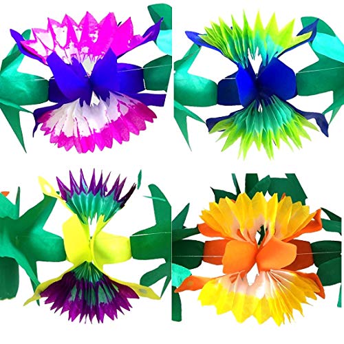 2 pcs Tropical Paper Flower Garlands for Hawaiian Luau Party Decorations 9ft Colorful Paper Hibiscus Garland for Tropical Island Beach Rio Tiki Birthday Wedding Baby Shower Jungle Party Decorations | The Storepaperoomates Retail Market - Fast Affordable Shopping