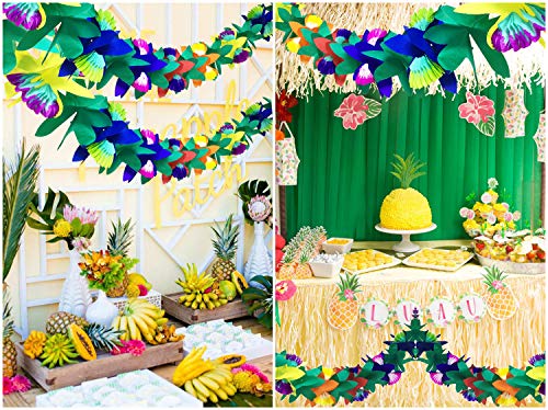 2 pcs Tropical Paper Flower Garlands for Hawaiian Luau Party Decorations 9ft Colorful Paper Hibiscus Garland for Tropical Island Beach Rio Tiki Birthday Wedding Baby Shower Jungle Party Decorations | The Storepaperoomates Retail Market - Fast Affordable Shopping