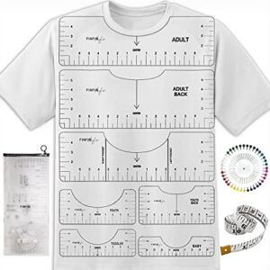 FINFINLIFE, Tshirt Ruler-9Pcs, Tshirt Ruler Guide for Vinyl, Shirt Alignment, T Shirt Rulers to Center Designs, Transparent Tee Ruler for Infant Toddler Youth Adult, Front and Back Measurement