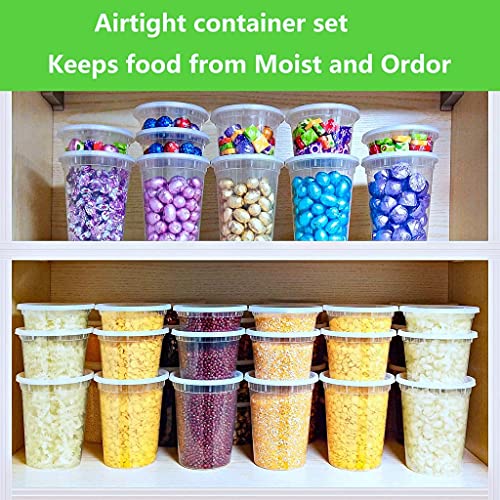 Tashibox [32 oz-24 Sets,] Plastic Food Storage Freezer Containers With Airtight Lids，Plastic Microwavable Soup Containers | The Storepaperoomates Retail Market - Fast Affordable Shopping