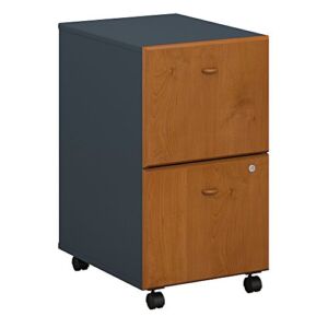 Bush Business Furniture Series A 2 Drawer Mobile File Cabinet, Natural Cherry/Slate