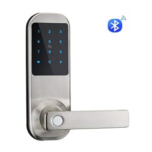 HAIFUAN Bluetooth Security Digital Keyless Code Door Lock, Unlock with Code, APP, Card and Key,Work with Alexa (HFAM10B-R-NB)